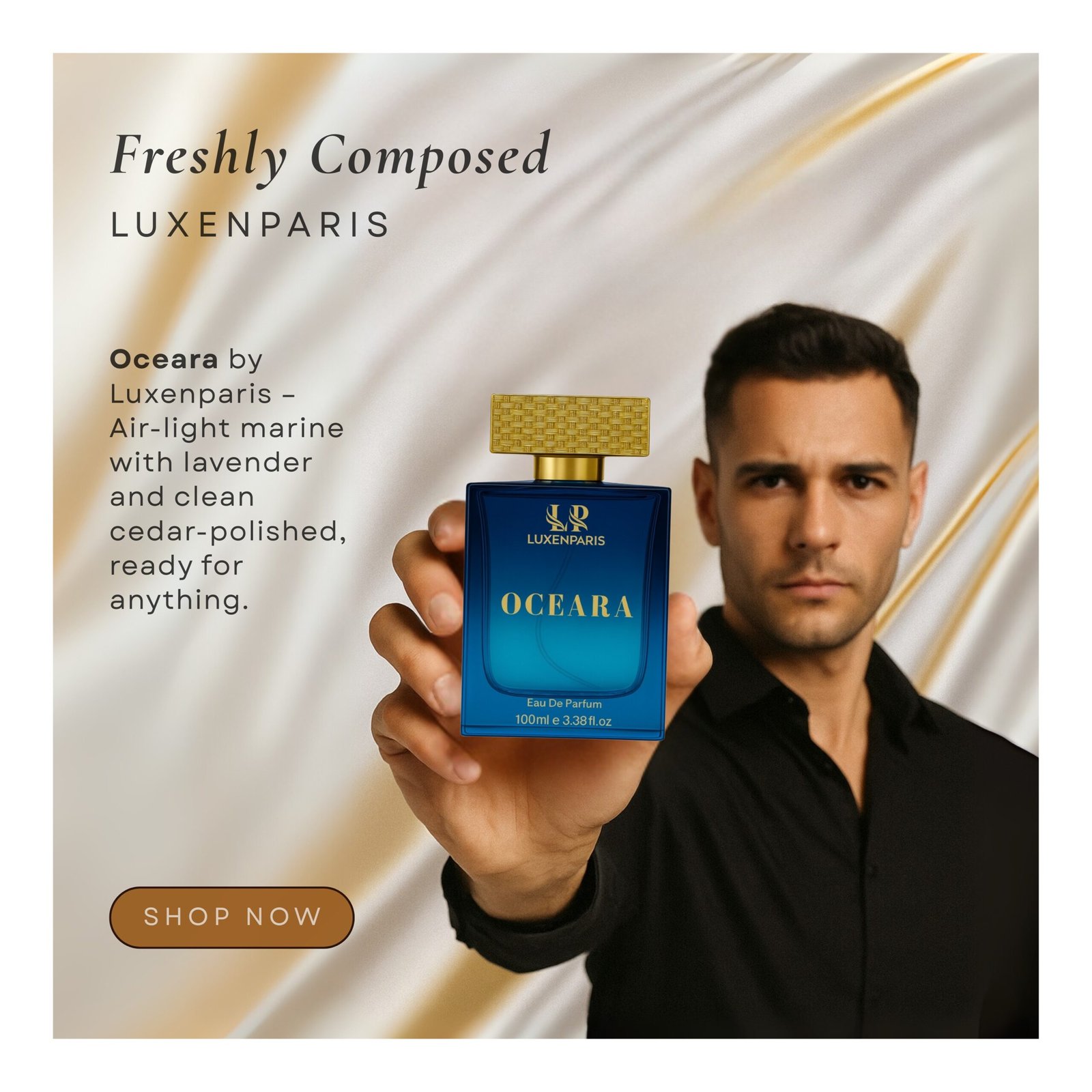 OCEARA MODEL (1) Oceara Eau de Parfum 100 ml | Oceanic-Fresh Luxury Perfume | Clean Marine & Cedar | Long-Lasting EDP | Unisex - Image 4