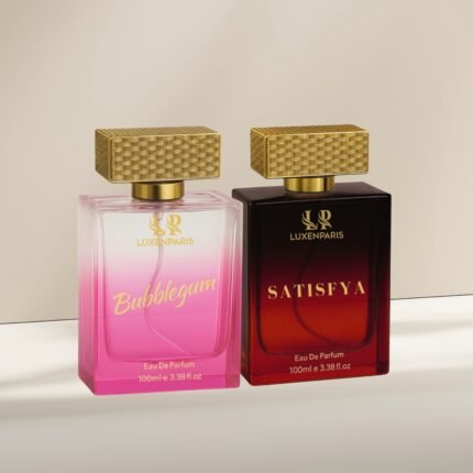 Bubblegum + Satisfya Perfume Combo (100 ml × 2) | Luxury Couple Special Perfume Gift Set | Long-Lasting Eau de Parfum for Women & Unisex | Premium Fragrance Duo